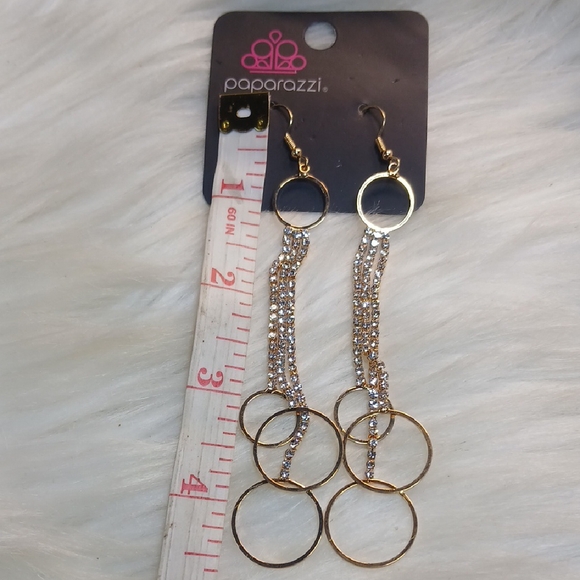 Paparazzi Gold With Bling Bling Dangle Earrings - Picture 6 of 9